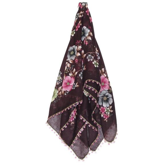 Tulbent Scarf Handmade Crochet Detailing NWOT - Picture 1 of 10